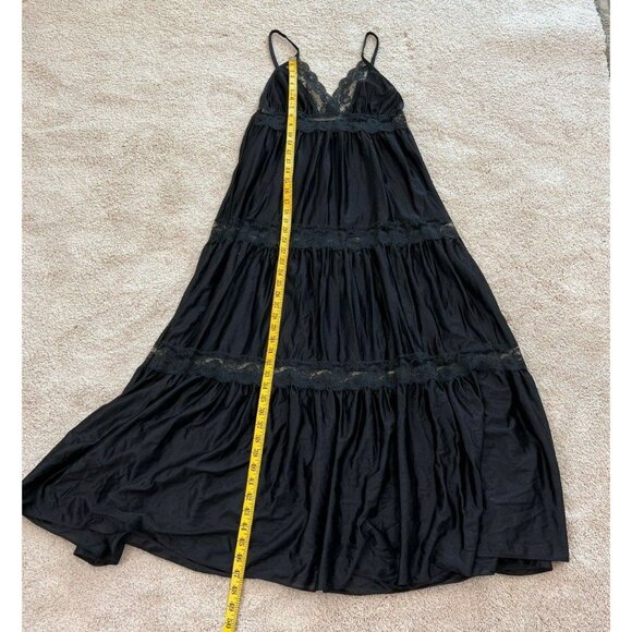 Berrette New York Night Gown Womans M Black Lingerie Lace V Neck Vintage - Picture 7 of 10